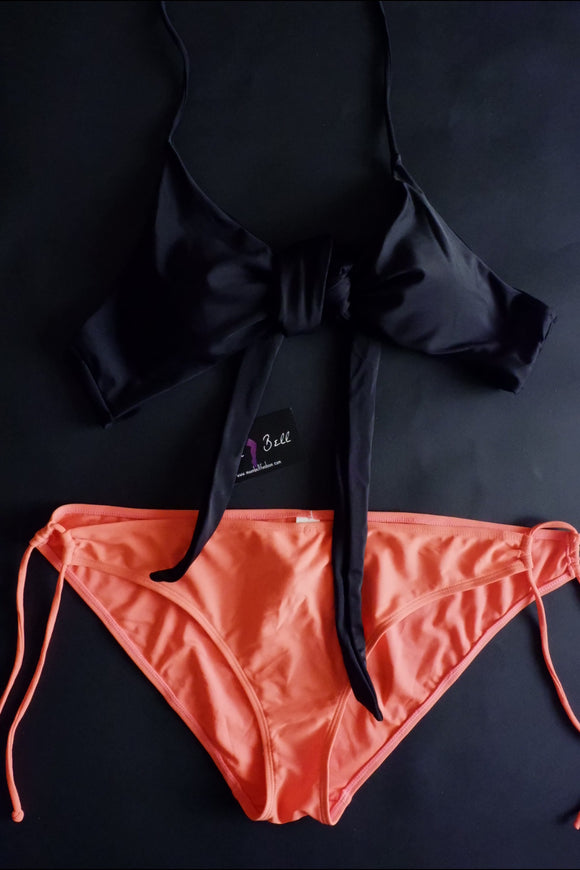 Orange Black padded 2X bikini