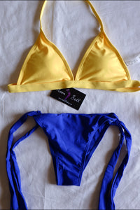 Yellow & Blue padded shein bikini ( M/L)