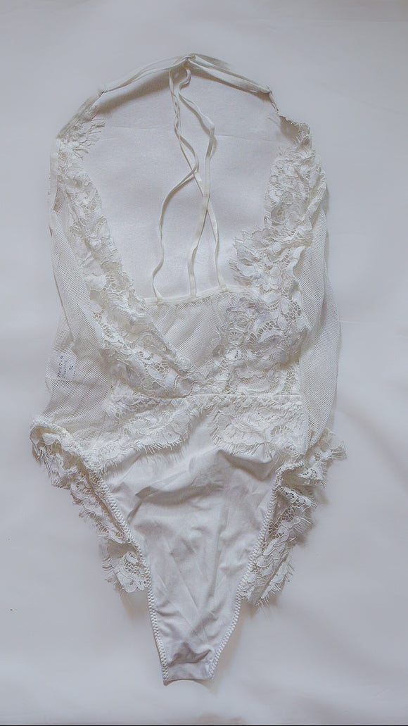 Bridal lace teddy size M