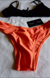 Orange 🍊 Black padded Bikini ( small Shein bikini )