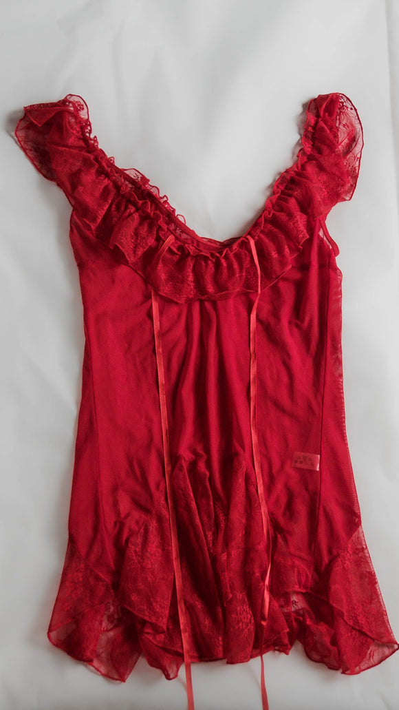 Red babydoll with matching underwear size XL XXL