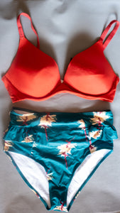 Cup B Red Push bra with matching gift ( Underwear )