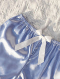 Baby blue satin hot short pajama-