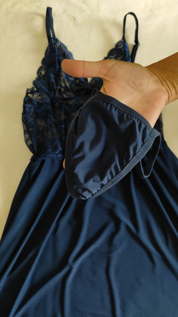 Navy blue babydoll dress - Moon bell